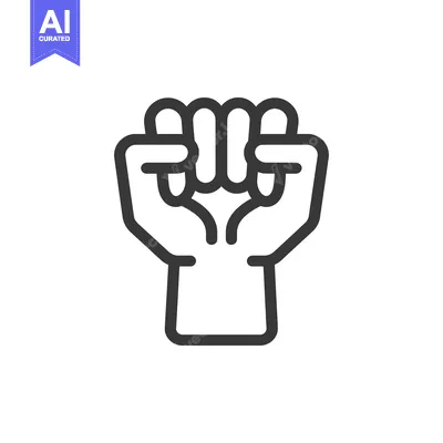 Premium design asset: A Single Black Line Drawing of a Fist