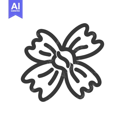 Aset desain premium: A Single, Black Line Drawing of Farfalle Pasta