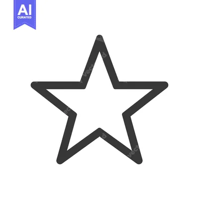 Premium design asset: A single black outlined star on a white background