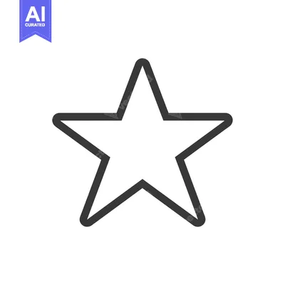 A Single Black Outline of a Five-Pointed Star