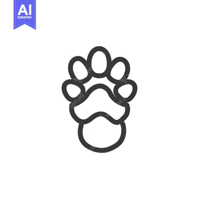 Aset premium populer: A Single Black Outline of a Paw Print
