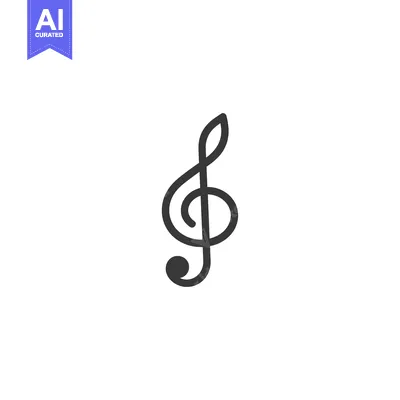 Aset premium populer: A Single Black Treble Clef Symbol