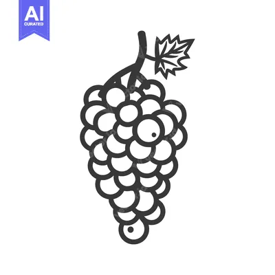 Popular premium asset: A Single Bunch of Grapes with a Stem and Leaf