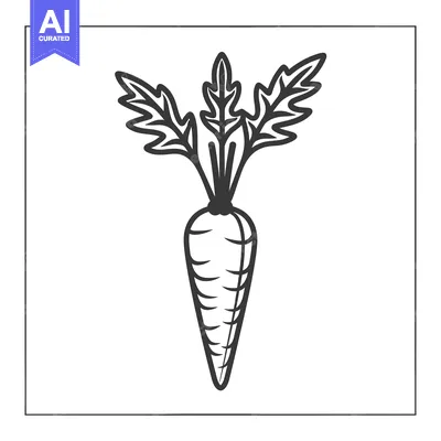 A Single Carrot with Green Leaves