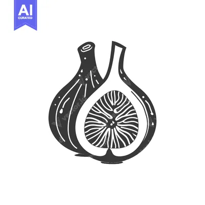 Aset desain premium: A Single Fig Fruit Cut In Half With Visible Seeds