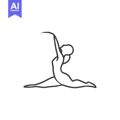 Premium design asset: A Single Line Drawing of a Person Doing Yoga