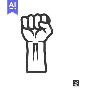 Premium design asset: A single raised fist with closed fingers and a visible wrist