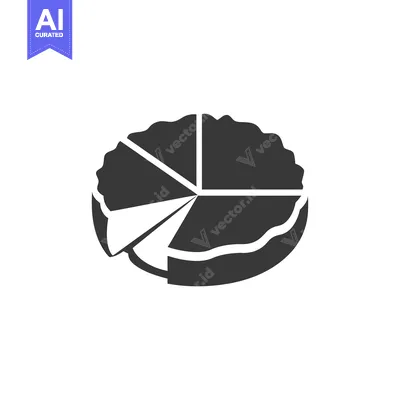 Aset desain premium: A single slice removed from a round pie