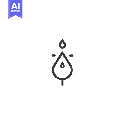 Aset desain premium: A single teardrop with a stem and two small horizontal lines