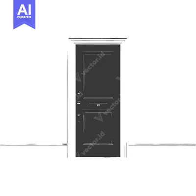 Aset desain premium: A Sketch Of A Closed Door With A Number 20 15203
