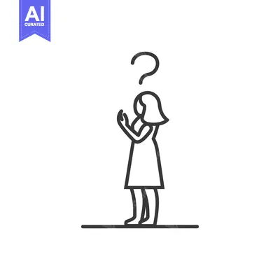 Aset premium populer: A woman appears to be contemplating a challenging question