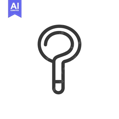Aset desain premium: A simple black and white illustration of a question mark