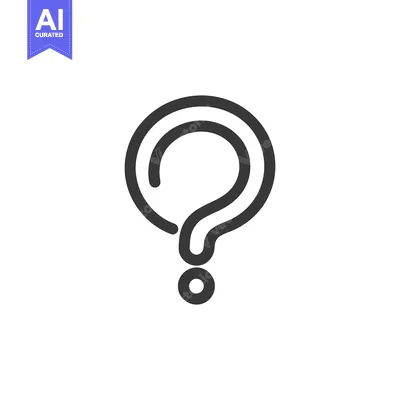 Aset desain premium: A simple black and white illustration of a question mark symbol