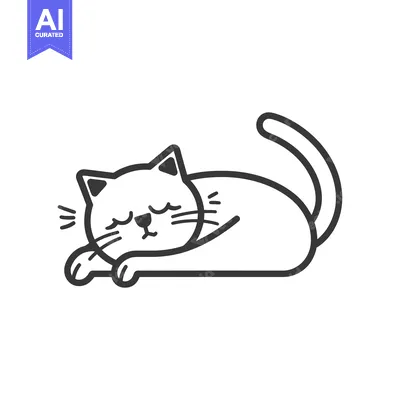 Aset premium populer: A Sleeping Cat with Closed Eyes and a Curled Tail