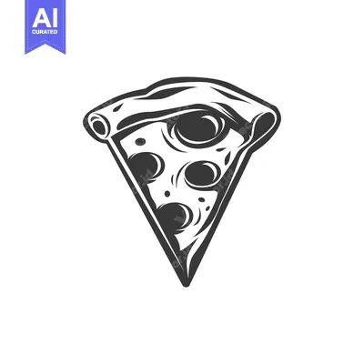 Premium design asset: A Slice of Pepperoni Pizza with a Folded Crust