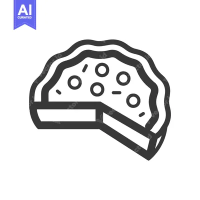 Aset desain premium: A Slice of Pizza with Toppings and a Crust