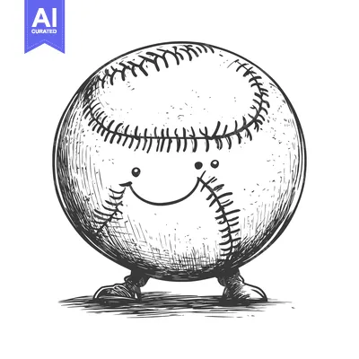 A Smiling Cartoon Baseball with Legs