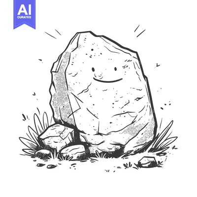 Popular premium asset: A Smiling Rock Surrounded by Grass and Smaller Rocks