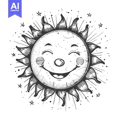 Popular premium asset: A Smiling Sun With Rays And Stars