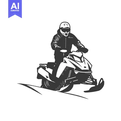Aset premium populer: A Snowmobiler In Gear, Riding On A Snowy Path