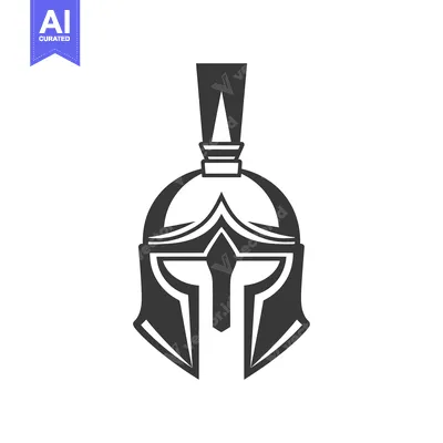 Aset premium populer: A Spartan Helmet with a Plume and Detailed Design