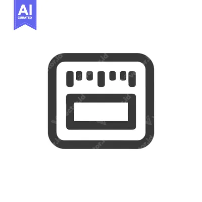 Aset premium populer: Minimalist Dark Gray Microwave Icon with Measurement Markings on White