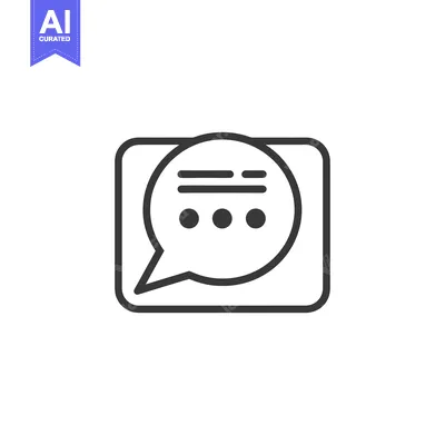 Aset desain premium: A Speech Bubble Inside a Square Icon