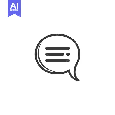 Aset premium populer: A speech bubble with three horizontal lines and a dot inside