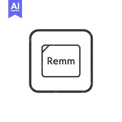 Aset premium populer: A Square with Rounded Corners Containing the Text "Remm"