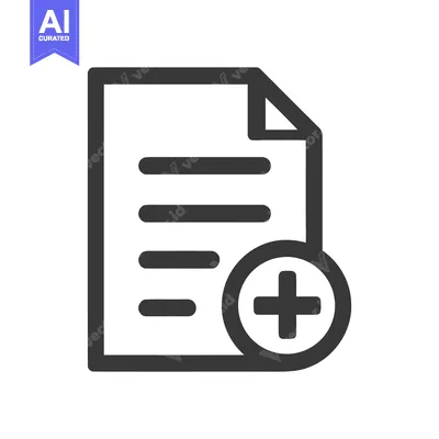 Aset premium populer: Add New Document Icon: Minimalist Line Art Graphic Design