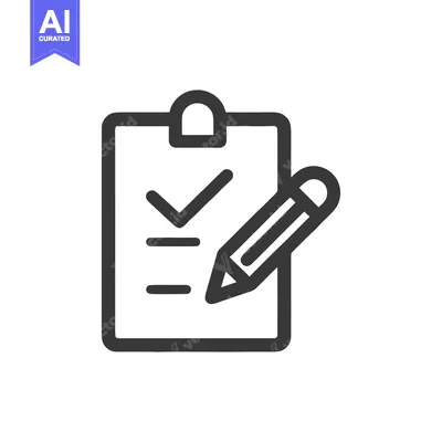 Aset desain premium: Checklist with Pencil Icon: Task Management and Completion Symbol