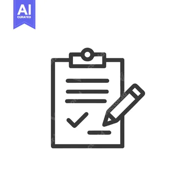 Aset premium populer: Simple Line Art of a Clipboard with Checklist and Pen