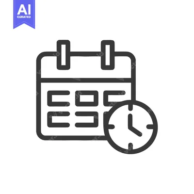 Aset premium populer: Minimalist Calendar Clock Icon: Time Management and Scheduling Symbol
