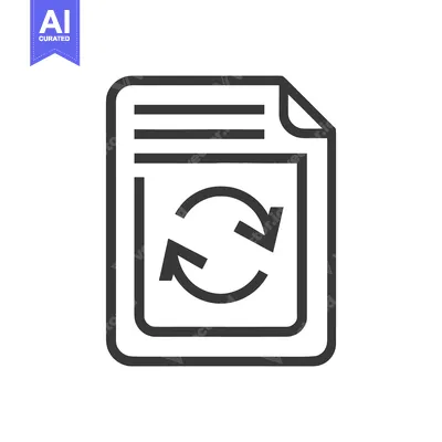 Aset desain premium: Minimalist File Refresh Icon: Document with Circular Arrows Symbol