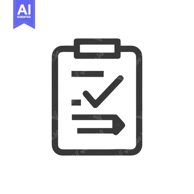 Aset premium populer: Completed Checklist Icon: Dark Gray Clipboard with Checkmark and Arrow