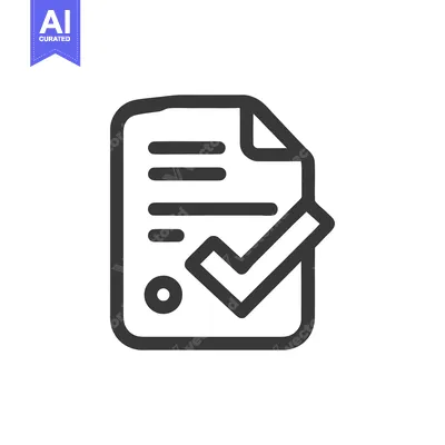 Aset desain premium: Assignment Turned In Icon Line Art Icon  777