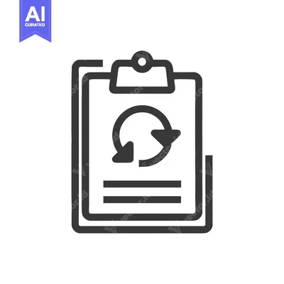 Clipboard with Circular Arrow Icon: Data Refresh and Update Symbol