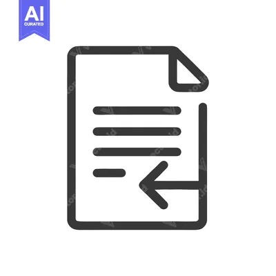 Aset desain premium: Document Return Icon: Simple Black Line Art Symbolizing File Transfer