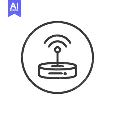 Aset premium populer: Minimalist WiFi Router Icon in Circle, Modern Technology Symbol