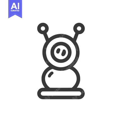 Aset premium populer: Minimalist Alien Icon: Gray Outline of Extraterrestrial Figure on Whit