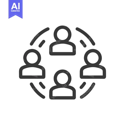 Connected People Icon: Teamwork, Collaboration, and Global Network Sym
