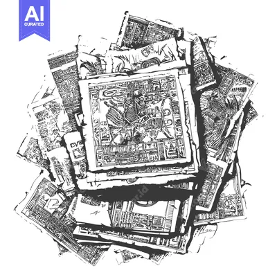 A Stack of Ancient Egyptian Papyri