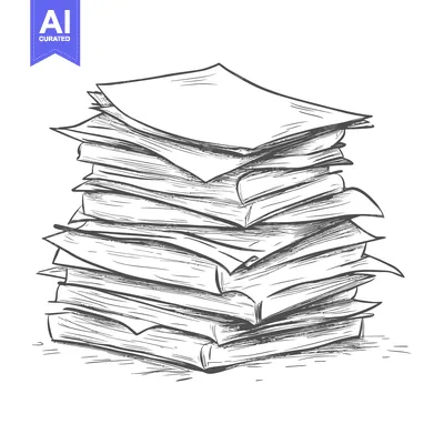 Premium design asset: A Stack of Books Drawn in a Hand-Sketched Style