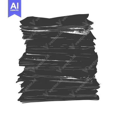 Popular premium asset: A Stack of Books Rendered in a Black and White Hand-Drawn Illustration