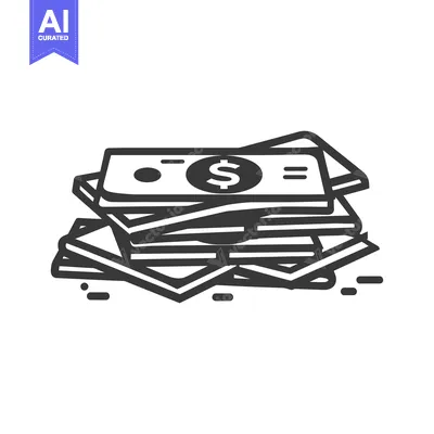 Premium design asset: A stack of cash with a dollar symbol on the top bill