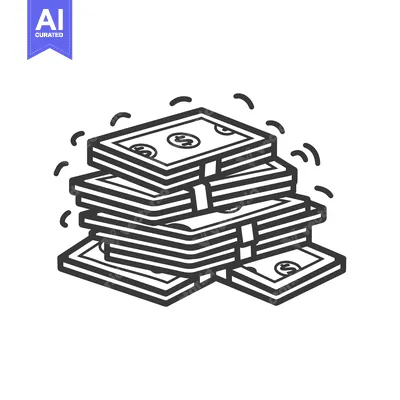 Aset premium populer: A Stack of Cash With Dollar Sign and Wavy Lines