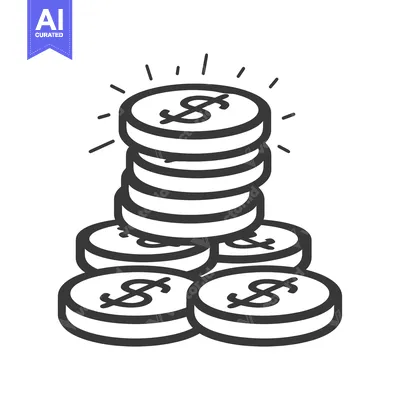 Aset desain premium: A Stack of Coins With Dollar Signs and Rays of Light