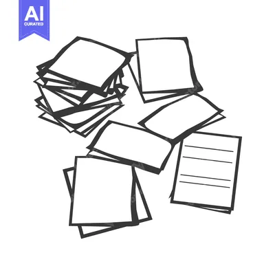 Aset desain premium: A Stack of Papers and a Lined Sheet