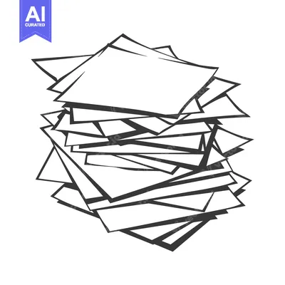 Premium design asset: A Stack of Papers Depicted in a Simple Line Art Style