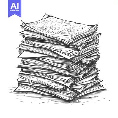A Stack of Papers Drawn in a Sketch Style